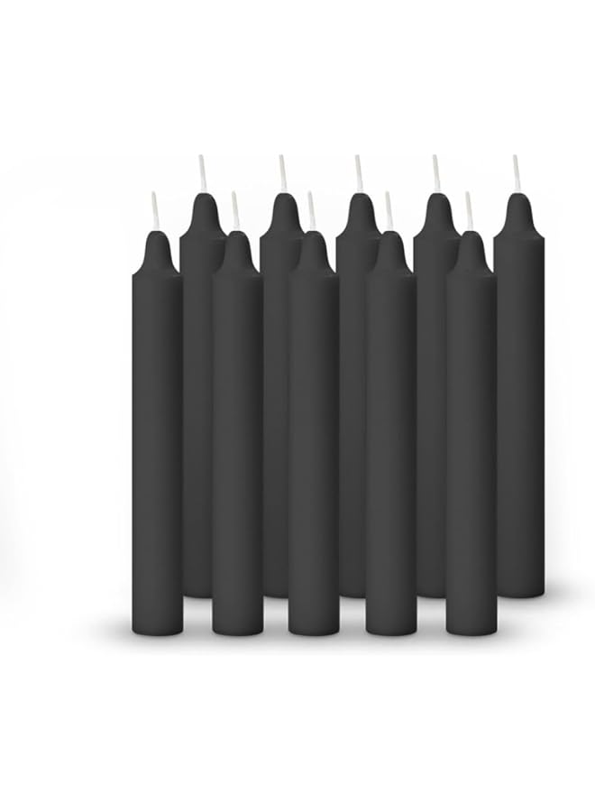 The Bros Taper Candles, 20 cm, Black, Set of 10, for Home, Dinner Party and Wedding - Image 1