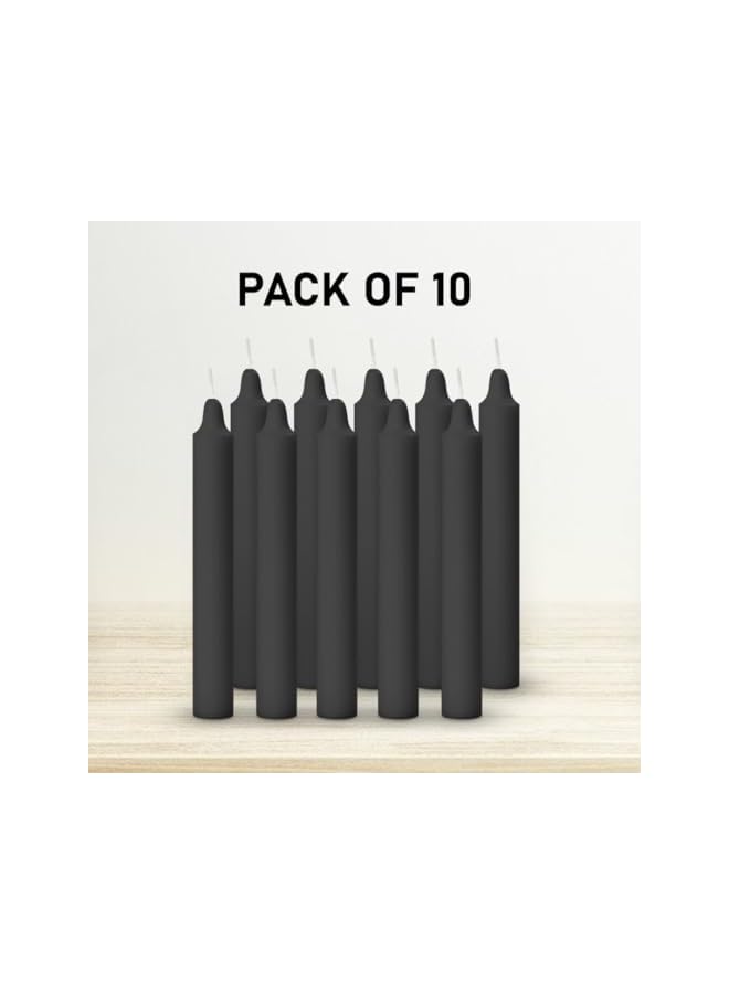 The Bros Taper Candles, 20 cm, Black, Set of 10, for Home, Dinner Party and Wedding - Image 2