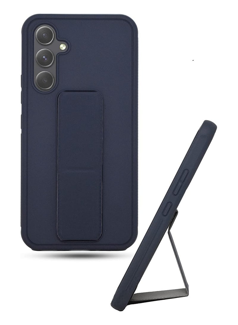 حافظة سامسونج جالاكسي A36 5G بحامل خلفي مغناطيسي للسيارة، غطاء مسند أفقي ورأسي من السيليكون الناعم، غطاء حماية كامل لحزام المعصم لهاتف سامسونج جالاكسي A36 5G - Image 2