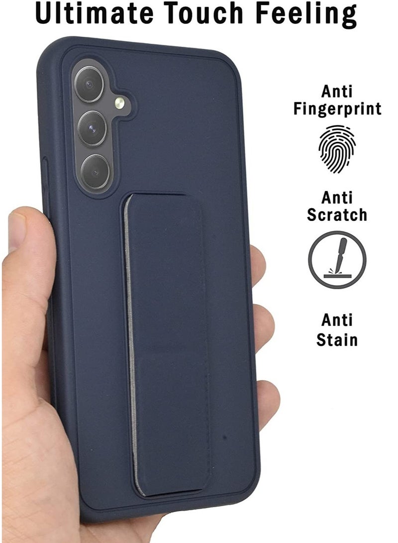 حافظة سامسونج جالاكسي A36 5G بحامل خلفي مغناطيسي للسيارة، غطاء مسند أفقي ورأسي من السيليكون الناعم، غطاء حماية كامل لحزام المعصم لهاتف سامسونج جالاكسي A36 5G - Image 4