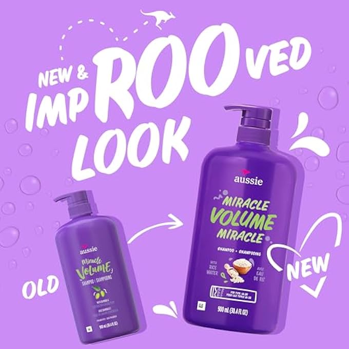 Aussie FOR FINE HAIR PARABEN-FREE MIRACLE VOLUME SHAMPOO WITH PLUM & BAMBOO, (PACK OF 4) - Image 3