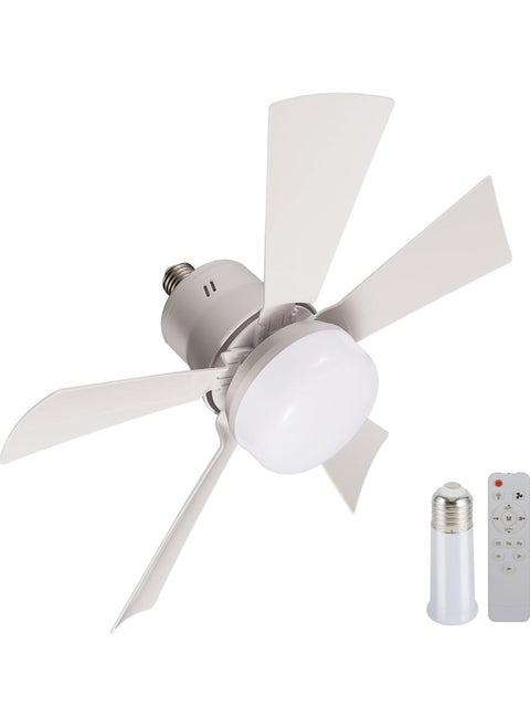 16.5 Inch Ceiling Fan Light E27 LED 40W with Remote Dimming Function, suitable for Garage Study Bedroom Kitchen and Home Use Socket Fan Light