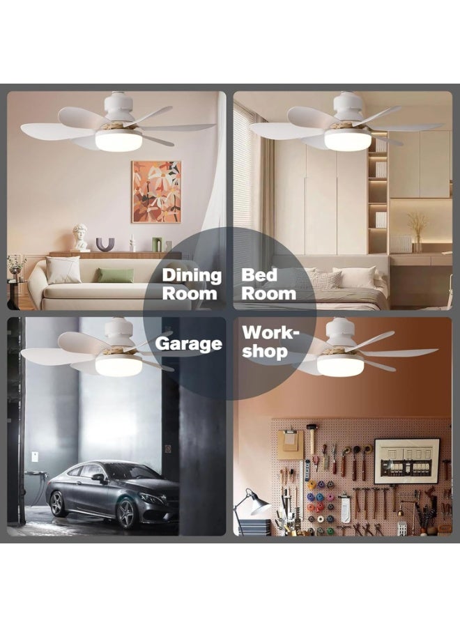 Kimaya 16.5 Inch Ceiling Fan Light E27 LED 30W with Remote Dimming Function, suitable for Garage Study Bedroom Kitchen and Home Use Socket Fan Light - Image 4