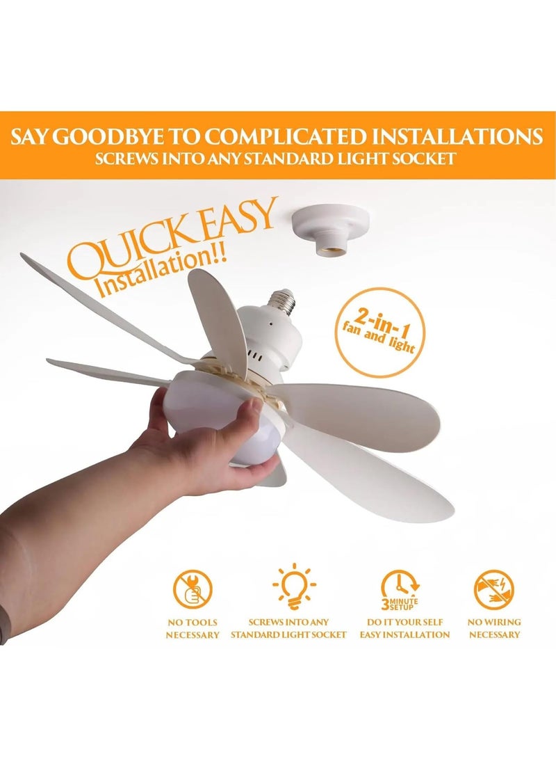 Kimaya 16.5 Inch Ceiling Fan Light E27 LED 30W with Remote Dimming Function, suitable for Garage Study Bedroom Kitchen and Home Use Socket Fan Light - Image 5