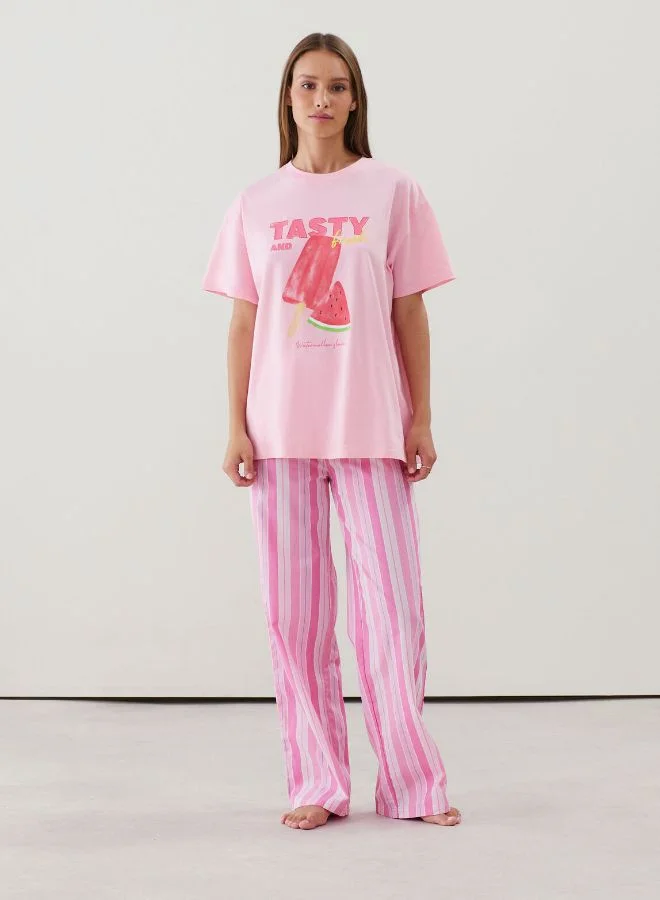 UNDIZ Straight striped trousers