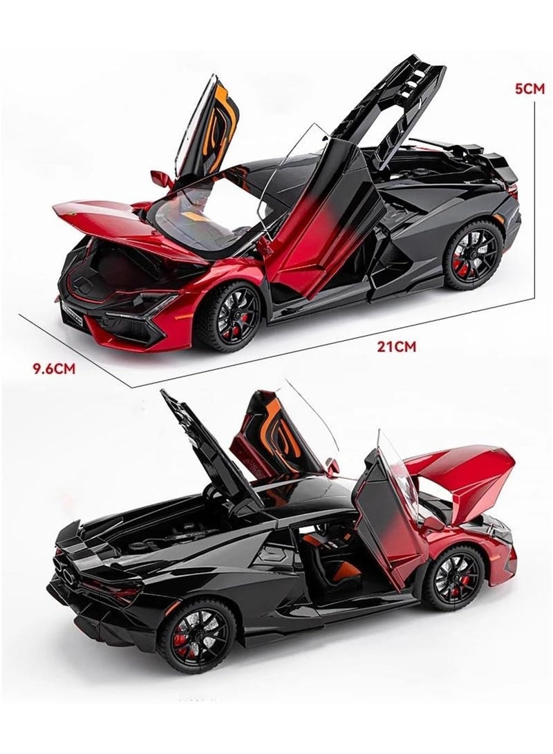 عام نموذج سيارة مقياس 1:24 لامبورغيني ريفولتو - مصنوع من السبائك المعدنية بتصميم عالي الدقة ومثالي للعرض في خزائن الكتب - Image 2