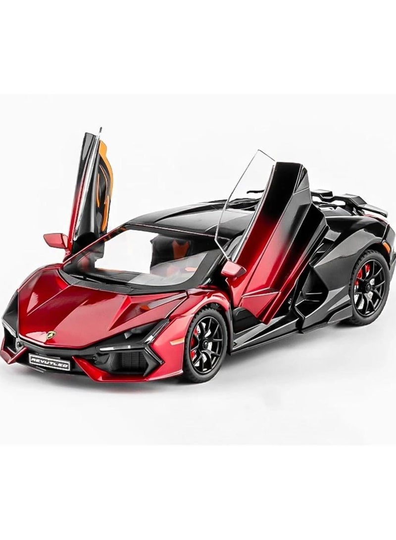 عام نموذج سيارة مقياس 1:24 لامبورغيني ريفولتو - مصنوع من السبائك المعدنية بتصميم عالي الدقة ومثالي للعرض في خزائن الكتب - Image 1