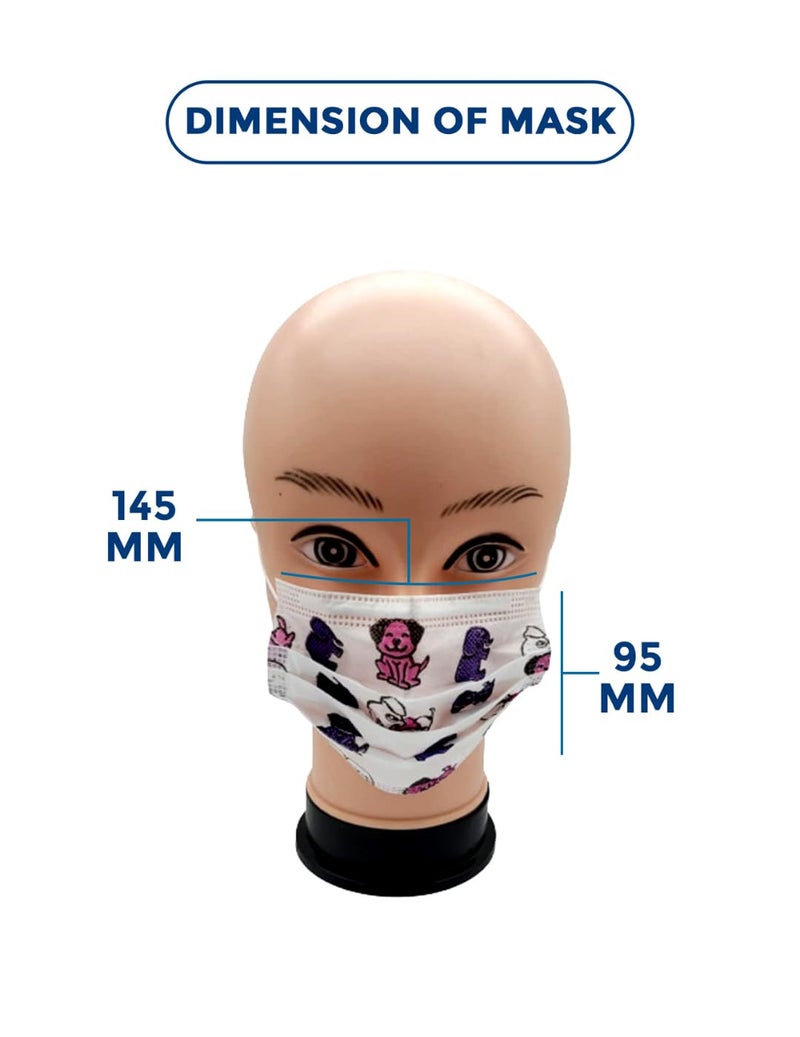 C-Cure ® Meltblown Fabric Kids 3 Ply Disposable Face Mask with Nose Clip for Boys & Girls, Suitable for Children Aged 5 to 12 Years for Unisex - Image 3