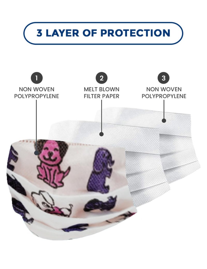 C-Cure ® Meltblown Fabric Kids 3 Ply Disposable Face Mask with Nose Clip for Boys & Girls, Suitable for Children Aged 5 to 12 Years for Unisex - Image 5