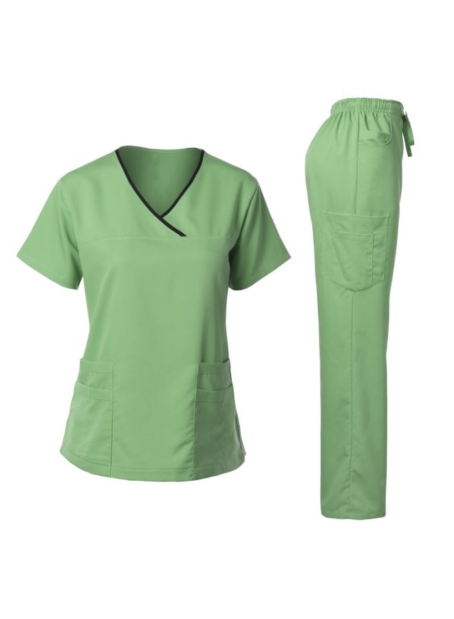 Loquat Womens Medical Scrubs Set Medical Uniform Set Light Green - Image 1