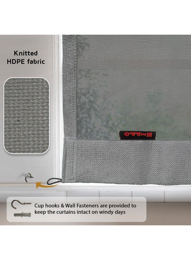 Hippo HIPPO 150 GSM Outdoor Sun Blocking Balcony Loop Curtains Sun & UV Protection, Light Filtering 4.5FT Window Curtain (4.5FTX4.5FT, Grey, 2 PC) - Image 5