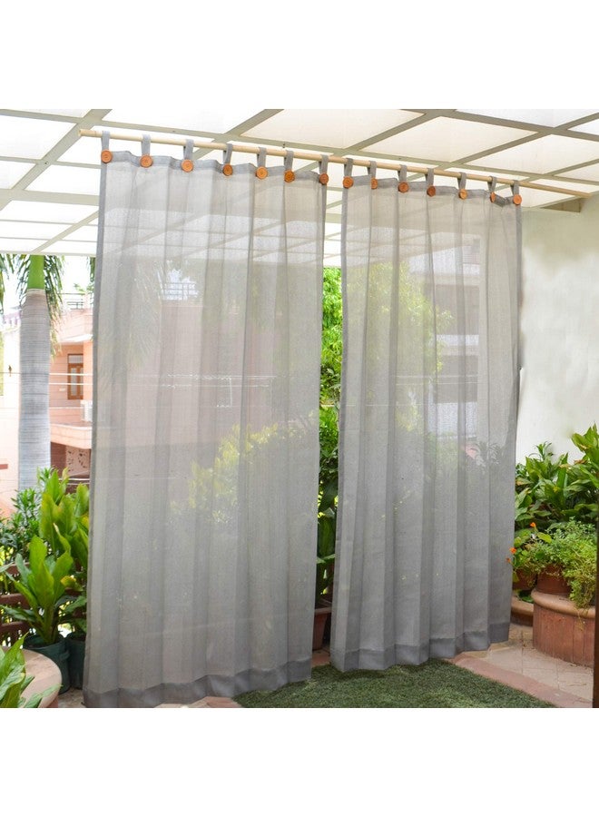 Hippo HIPPO 150 GSM Outdoor Sun Blocking Balcony Loop Curtains Sun & UV Protection, Light Filtering 4.5FT Window Curtain (4.5FTX4.5FT, Grey, 2 PC) - Image 1