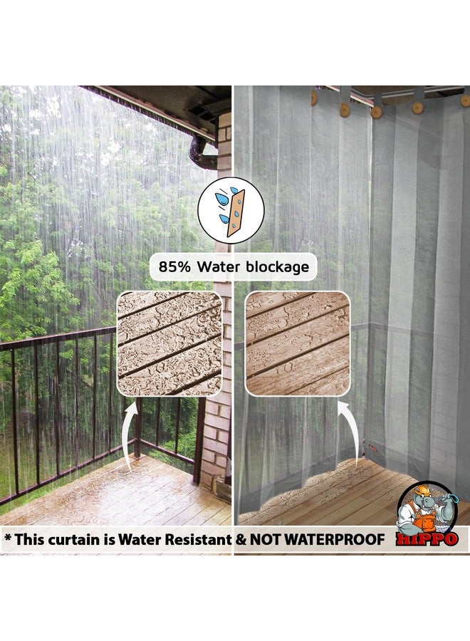 Hippo HIPPO 150 GSM Outdoor Sun Blocking Balcony Loop Curtains Sun & UV Protection, Light Filtering 4.5FT Window Curtain (4.5FTX4.5FT, Grey, 2 PC) - Image 3