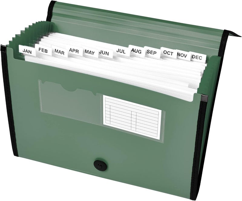 AVERY Expanding File Folder Organizer, 13-Pocket Accordion File Organizer, Sage, Holds 425 Letter/A4-Size Sheets (73555) - Image 2