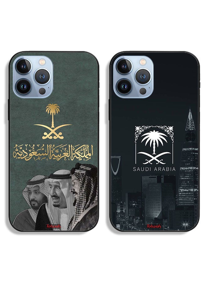 Tolwak Two Cases For Apple iPhone 13 Pro Max Protective Covers Saudi Arabia King Salman and Abdul Aziz and Mohammed  - Image 1
