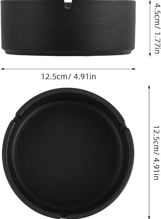 Black Porcelain Ashtray High Temperature Resistant Ceramic Smoking Ash Tray for Home Office Garden - Image 3