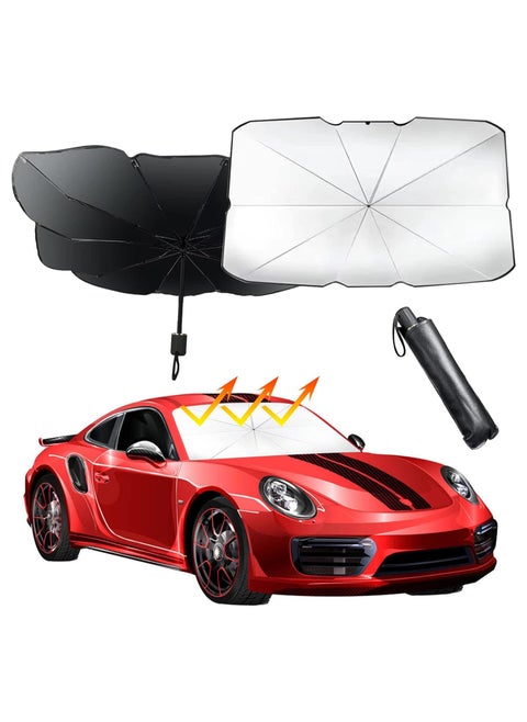 Premium Foldable Car Windshield Sunshade Umbrella | UV & Heat Protection for Cool Interior