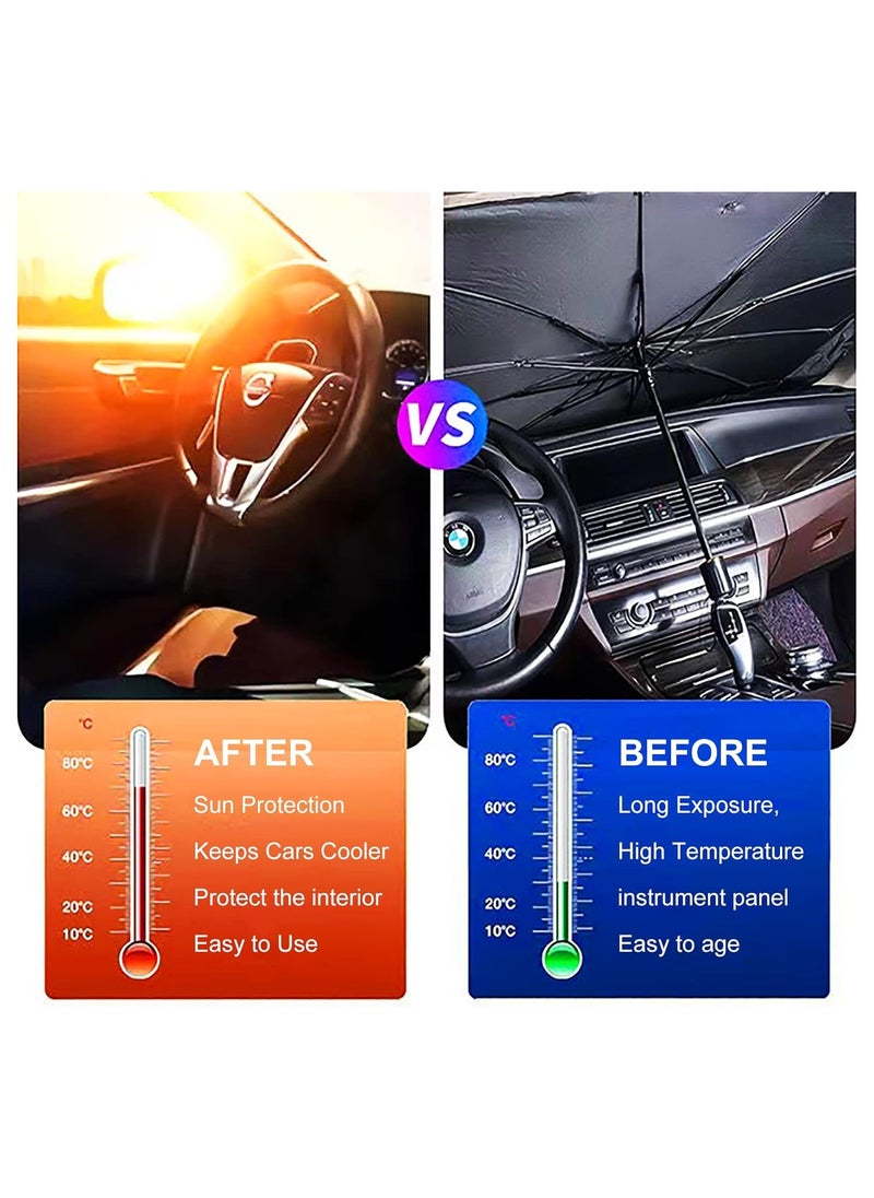 Premium Foldable Car Windshield Sunshade Umbrella | UV & Heat Protection for Cool Interior