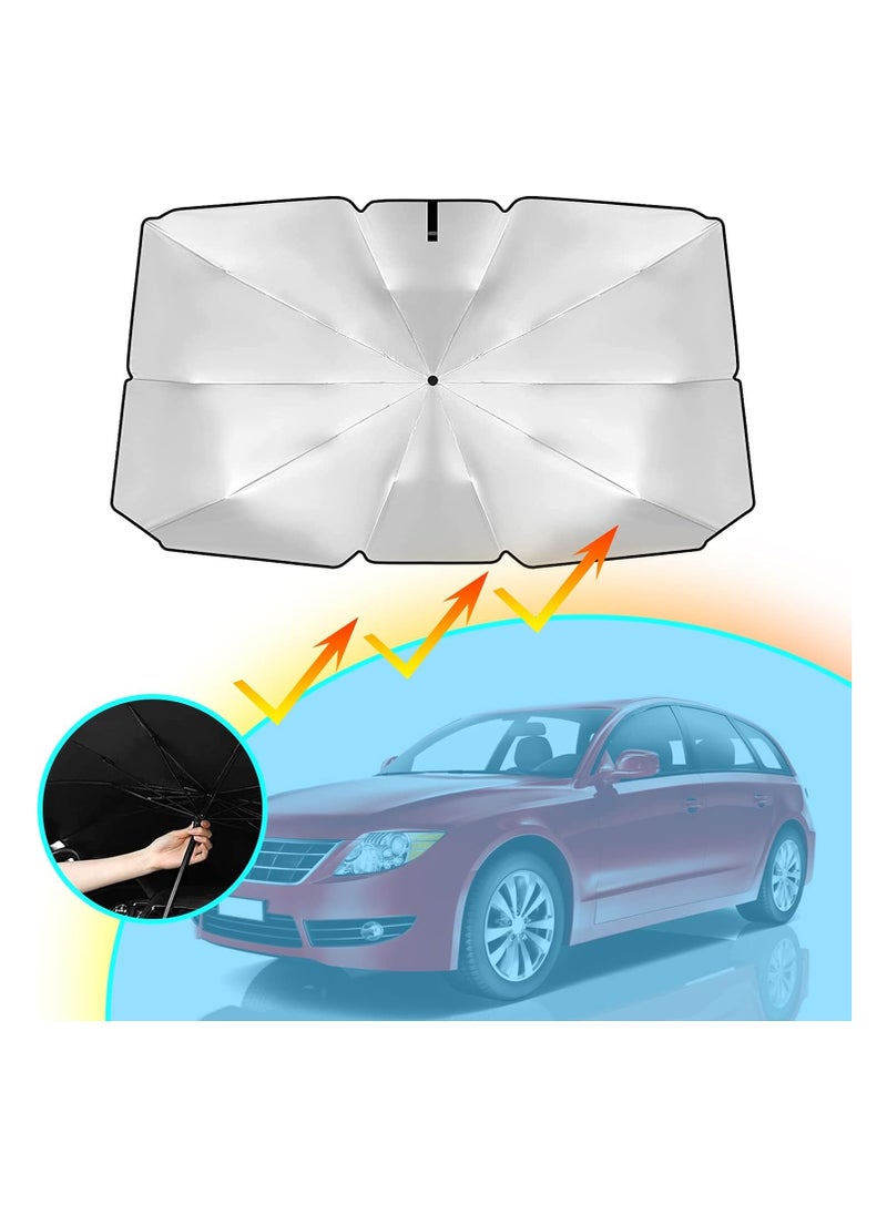 Premium Foldable Car Windshield Sunshade Umbrella | UV & Heat Protection for Cool Interior