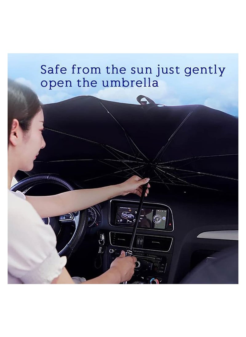 Premium Foldable Car Windshield Sunshade Umbrella | UV & Heat Protection for Cool Interior