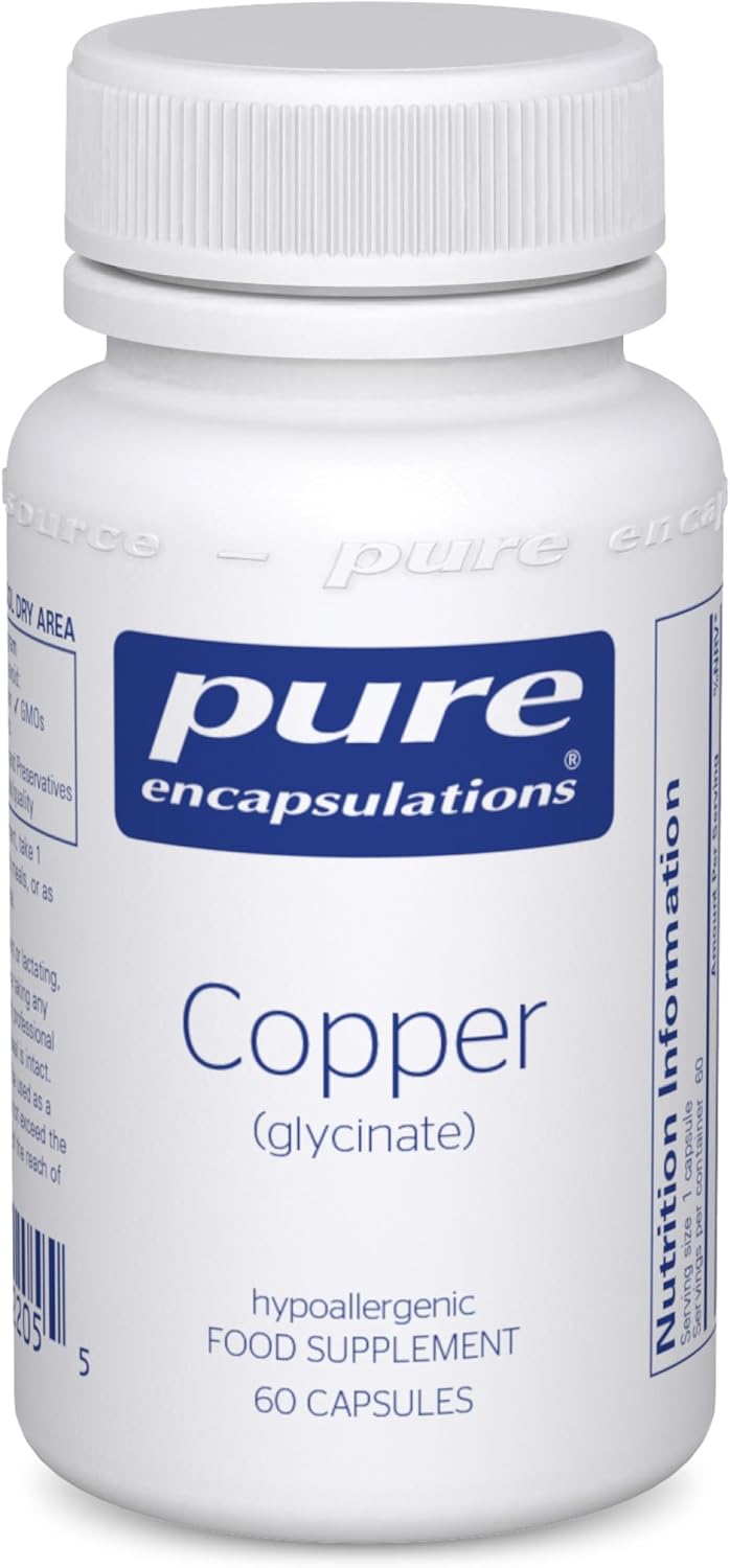 Pure Encapsulations Copper Glycinate Support for Normal Function of The Immune System 60 Capsules - Image 1