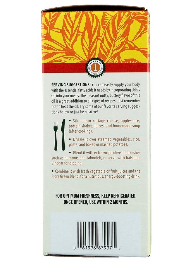 Flora - Udo's Oil DHA 3-6-9 Blend - Vegetarian Eye & Brain Health Supplement - Omega-3 & Omega-6 - Contains Sunflower & Flax Seed Oil - Kosher & Organic - Keep Chilled - 17 fl. oz. - Image 3