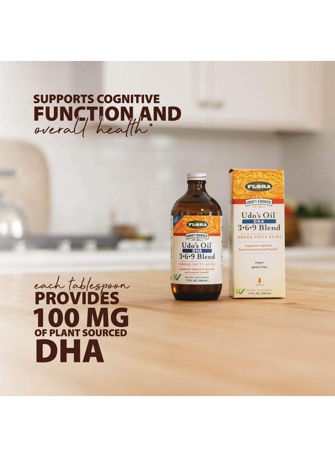 Flora - Udo's Oil DHA 3-6-9 Blend - Vegetarian Eye & Brain Health Supplement - Omega-3 & Omega-6 - Contains Sunflower & Flax Seed Oil - Kosher & Organic - Keep Chilled - 17 fl. oz. - Image 4
