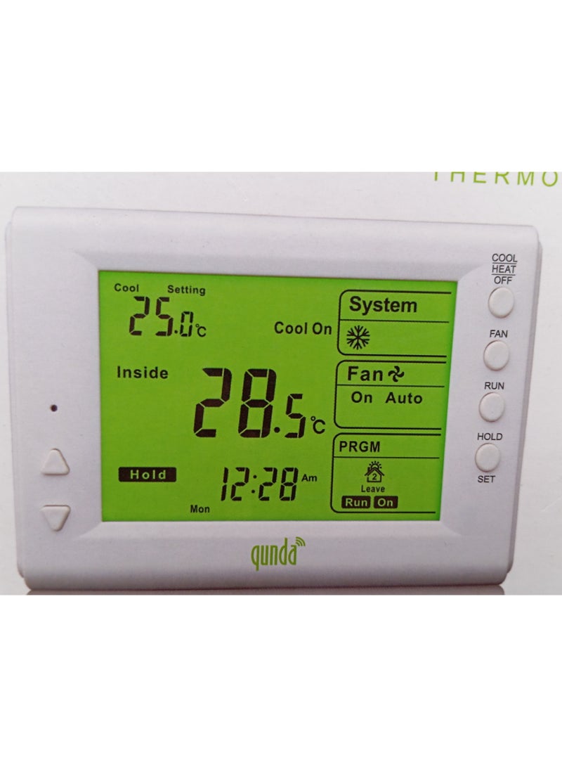 كوندا منظم حرارة قابل للبرمجة QUNDA QD-HVAC10 لوحدة ملف المروحة - تحكم في التدفئة والتبريد، وظيفة التأرجح، مثالي للمنازل الذكية - Image 1