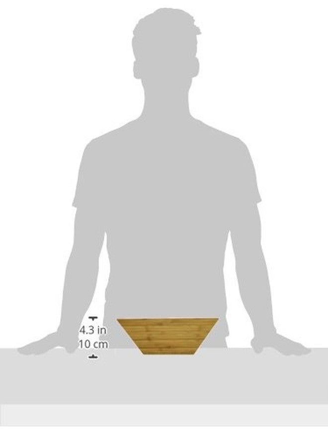 Heim Concept Bamboo Salad Bowl 4 PC Set w/Serving Hands, 2 square bowls & pair salad servers Eco-Friendly BPA Free - Image 3