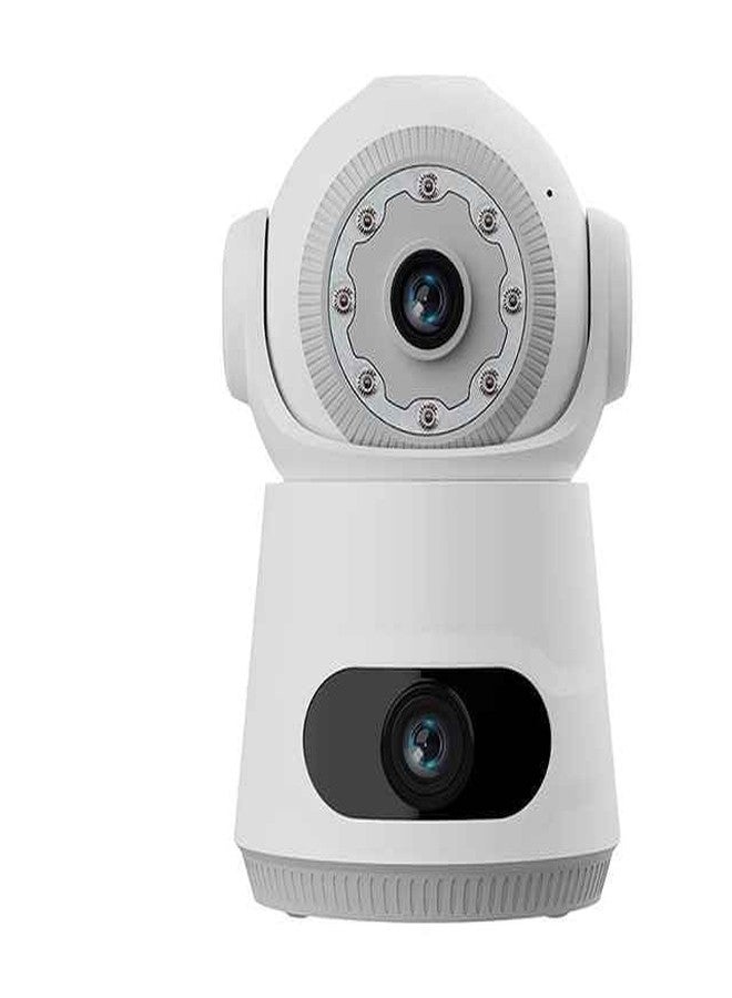 MAYUMI Color Night Vision, Motion Detection Camera, Two Way Audio, Memory Card Support (Up to 128 GB) | 4+4 MP Dual Lens/Dual Screen FHD WiFi Indoor CCTV Camera - Image 1