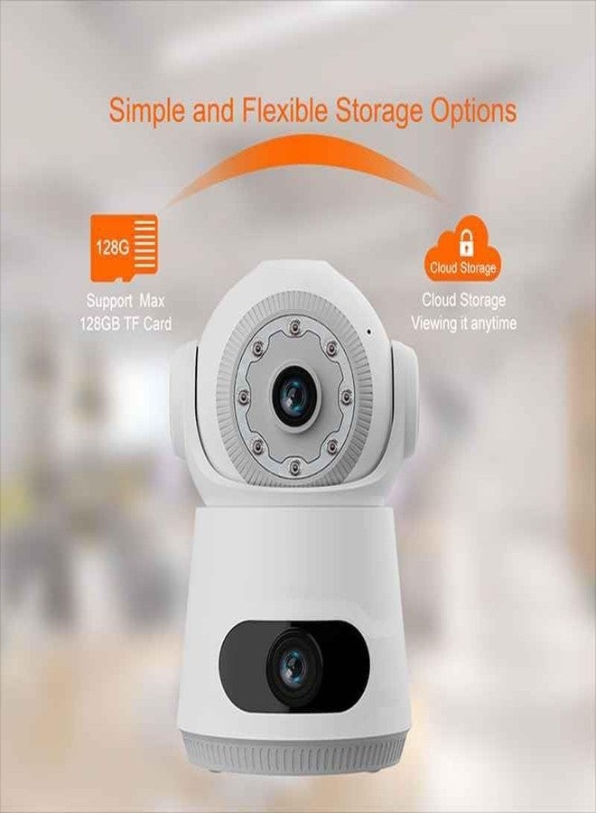 MAYUMI Color Night Vision, Motion Detection Camera, Two Way Audio, Memory Card Support (Up to 128 GB) | 4+4 MP Dual Lens/Dual Screen FHD WiFi Indoor CCTV Camera - Image 5