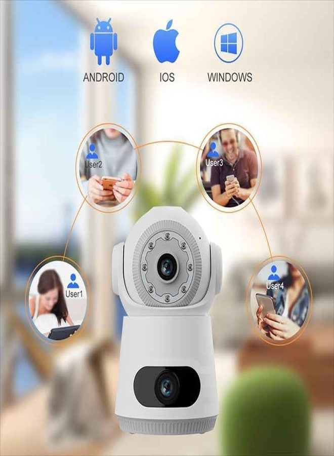 MAYUMI Color Night Vision, Motion Detection Camera, Two Way Audio, Memory Card Support (Up to 128 GB) | 4+4 MP Dual Lens/Dual Screen FHD WiFi Indoor CCTV Camera - Image 3
