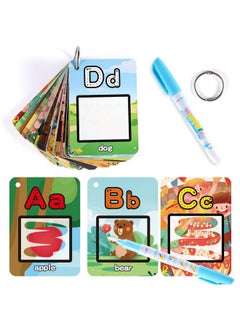 HAPTIME Water Coloring Books For Toddlers Aqua Painting Book Magic Paint Set For 3 4 5 Years Old Alphabet Flash Cards Abc Learning Road Trip/Airplane Travel/Car Activities Essentials Kids  - Image 1