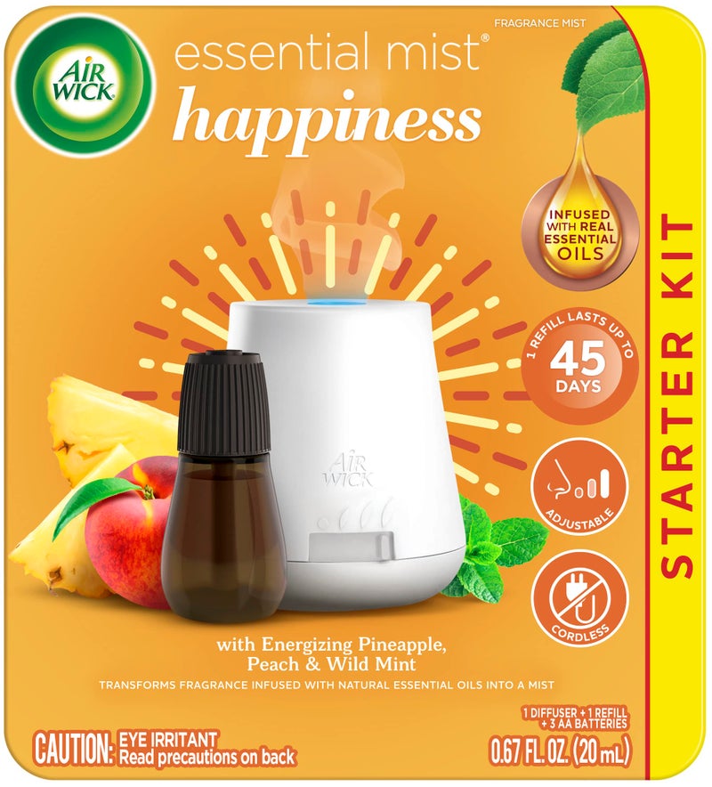 Air Wick Essential Mist Starter Kit (Diffuser + Refill), Joy, Essential Oils Diffuser, Air Freshener - Image 1