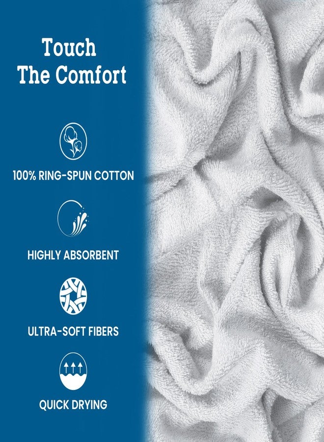 Casa Lino Face Towels & Body Wash Cloths for Showering - 100% Cotton Wash Cloths for Bathroom - Highly Absorbent & Quick Drying Washcloth Set - Cotton Washcloths 24 Pack (12" x 12") - (White) - Image 5