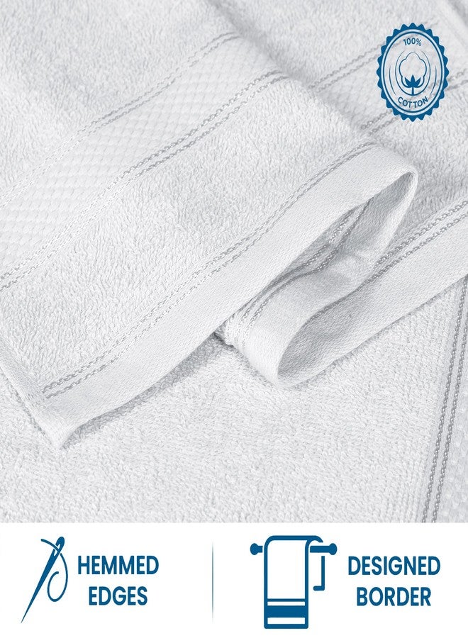 Casa Lino Face Towels & Body Wash Cloths for Showering - 100% Cotton Wash Cloths for Bathroom - Highly Absorbent & Quick Drying Washcloth Set - Cotton Washcloths 24 Pack (12" x 12") - (White) - Image 4