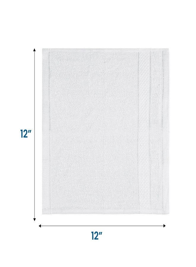 Casa Lino Face Towels & Body Wash Cloths for Showering - 100% Cotton Wash Cloths for Bathroom - Highly Absorbent & Quick Drying Washcloth Set - Cotton Washcloths 24 Pack (12" x 12") - (White) - Image 3