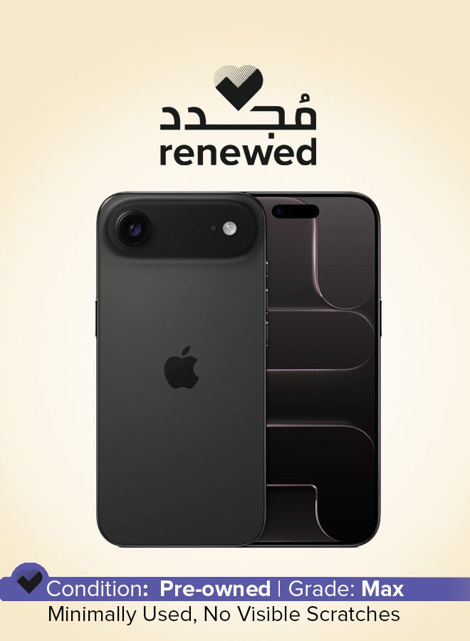 ابل  مجدد - آيفون إير 256 جيجابايت أسود فضائي 5G (eSim فقط) مع فيس تايم - النسخة الدولية - Image 1