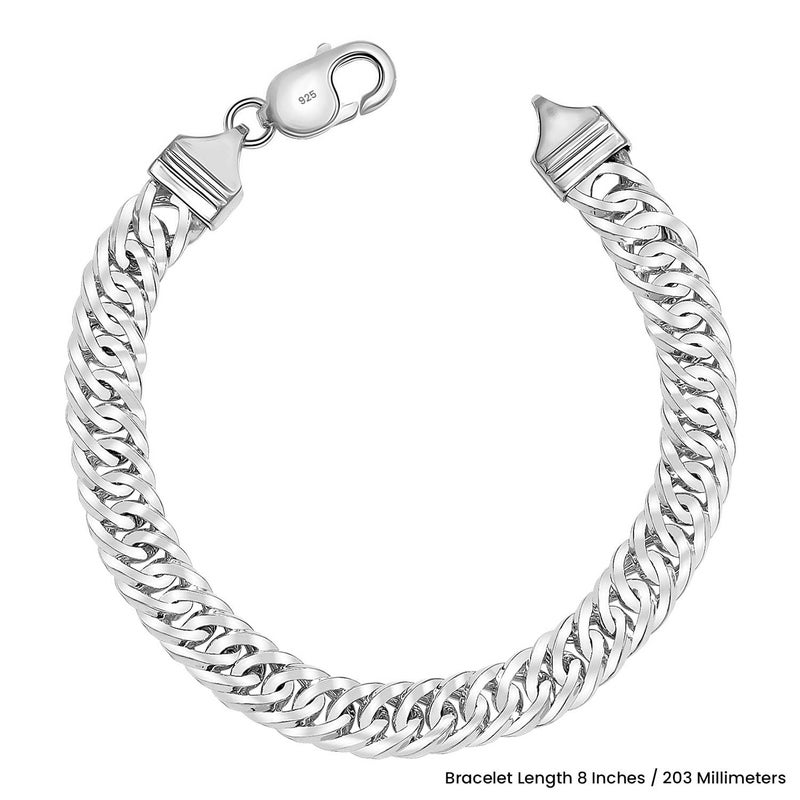 LeCalla Men's 925 Sterling Silver Classic Link Bracelet | BIS Hallmarked 925 Silver Bracelets for Men | Handmade Classic Design Chain Bracelet - Image 3
