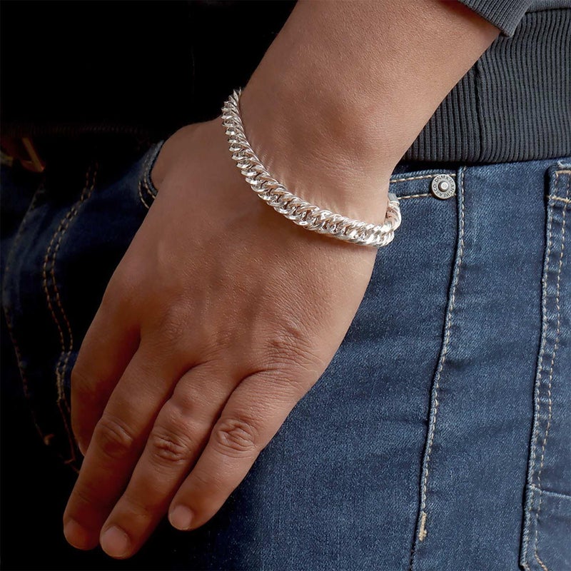 LeCalla Men's 925 Sterling Silver Classic Link Bracelet | BIS Hallmarked 925 Silver Bracelets for Men | Handmade Classic Design Chain Bracelet - Image 2