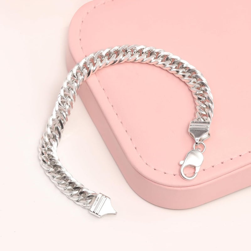 LeCalla Men's 925 Sterling Silver Classic Link Bracelet | BIS Hallmarked 925 Silver Bracelets for Men | Handmade Classic Design Chain Bracelet - Image 4