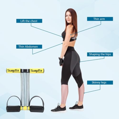 SUREFIT Double Spring Tummy Trimmer for Home Workout, Heavy Duty Ab Exerciser with Foot Pedals, Full Body Fat Burner & Core Strength Trainer for Men & Women - Image 3