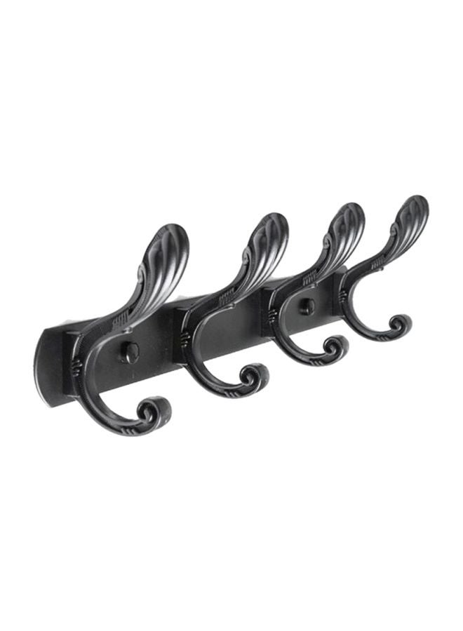Wall Hanger With 4 Hooks Black 45x11cm - Image 1
