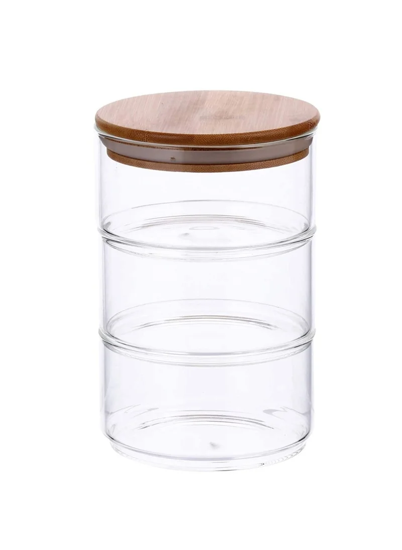 1 تشيس 3 Layer Food Storage Jar with Airtight Bamboo Lid