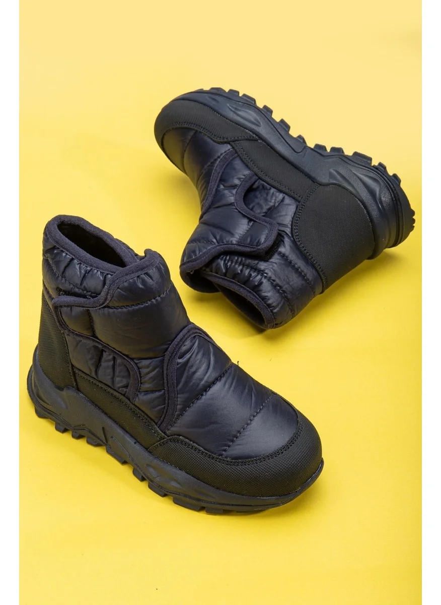 Dilimler Ayakkabı ŞirinGenç Orthopedic Velcro Parachute Navy Blue Boy Boots