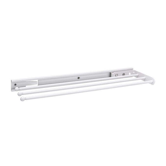 REVASHELF UNDER SINK HAND TOWEL HOLDER FOR KITCHEN AND BATHROOM CABINETS PULLOUT EXTENSION THREE PRONG WIRE DISH RAG RACK HANGER WHITE 56347