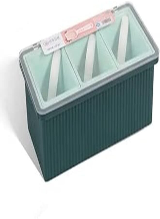 Generic - Salt Spice Dispenser Box, Seasoning Tray 3 Grids and 3 Spoons, Seasoning Jar Set, Storage Rack - Image 1