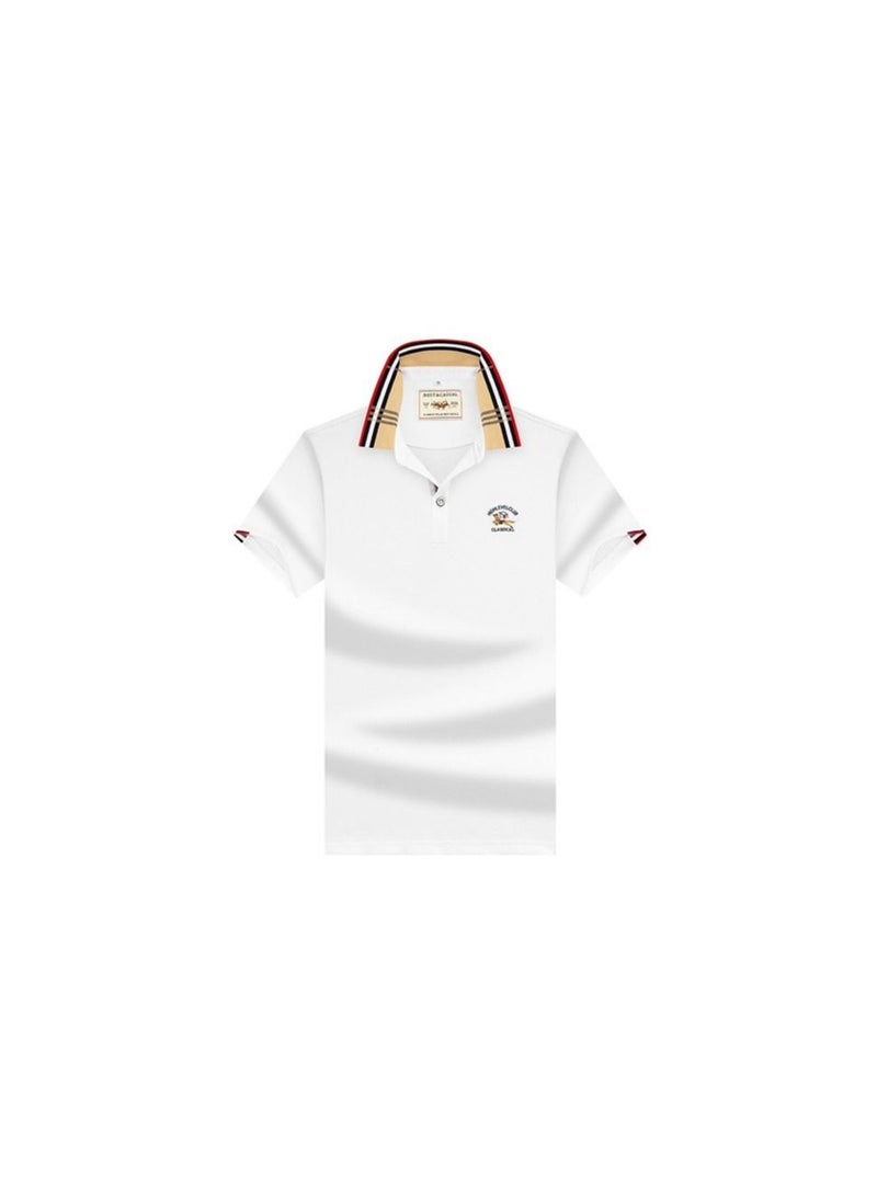 POLO Summer New Casual Loose Embroidered Short Sleeve Men's Polo Shirt  - Image 1