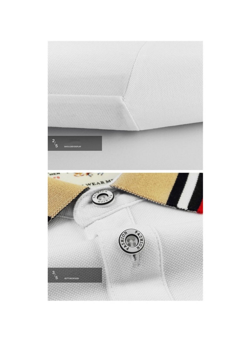 POLO Summer New Casual Loose Embroidered Short Sleeve Men's Polo Shirt  - Image 2