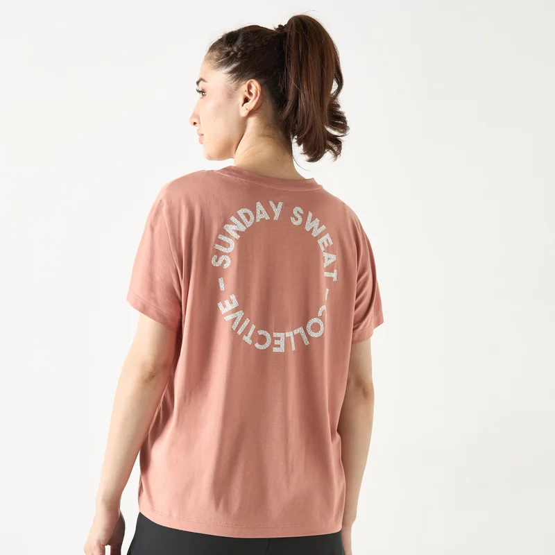 ADOT by Splash Typographic Print T-shirt with Short Sleeves